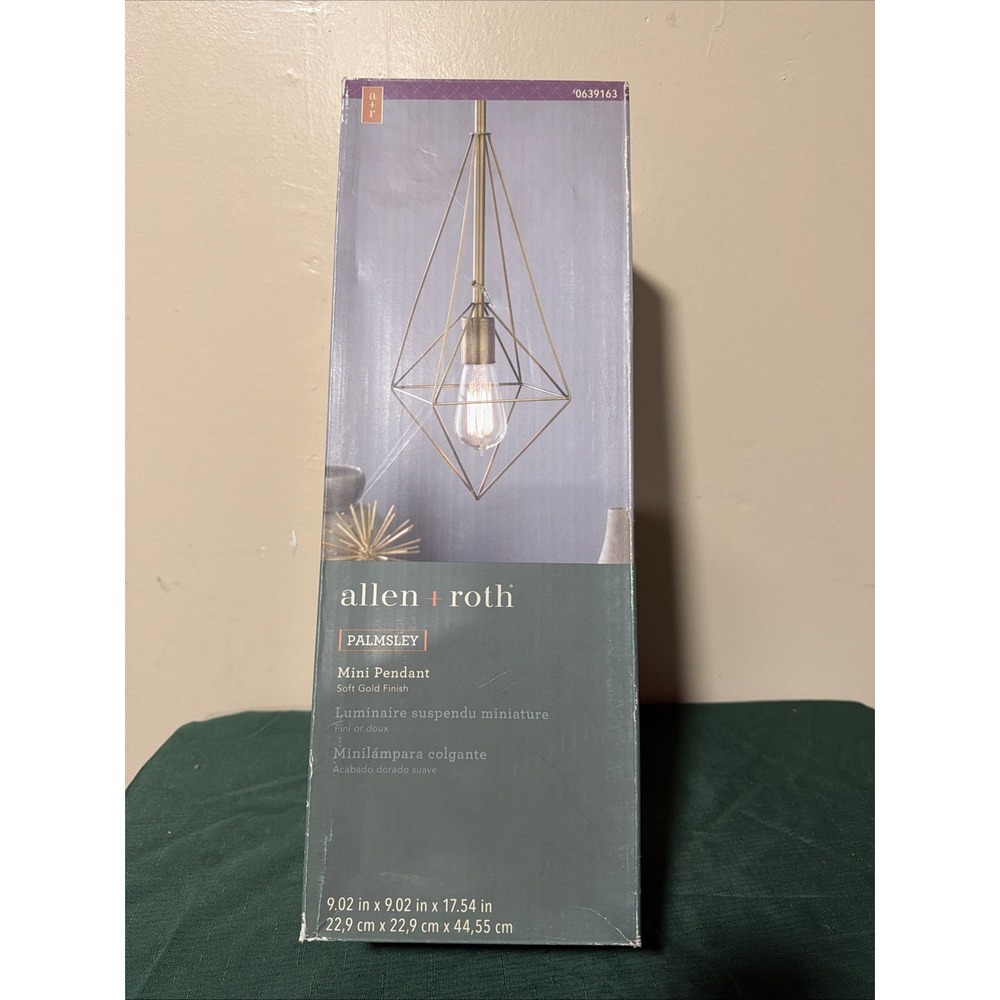 allen + roth palmsley soft gold geometric mini pendant‎ light #0639163
